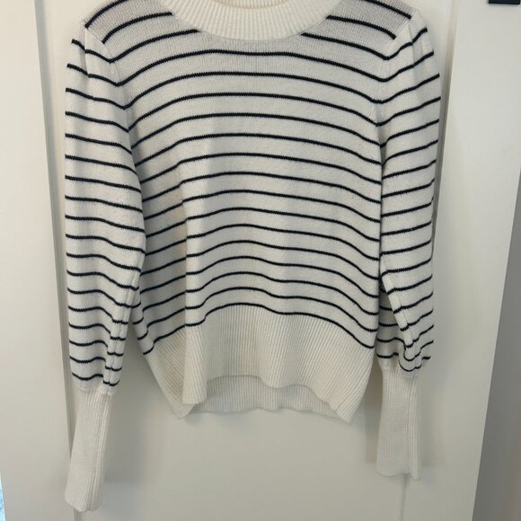 French Connection puff sleeve striped sweater size M - Picture 4 of 11